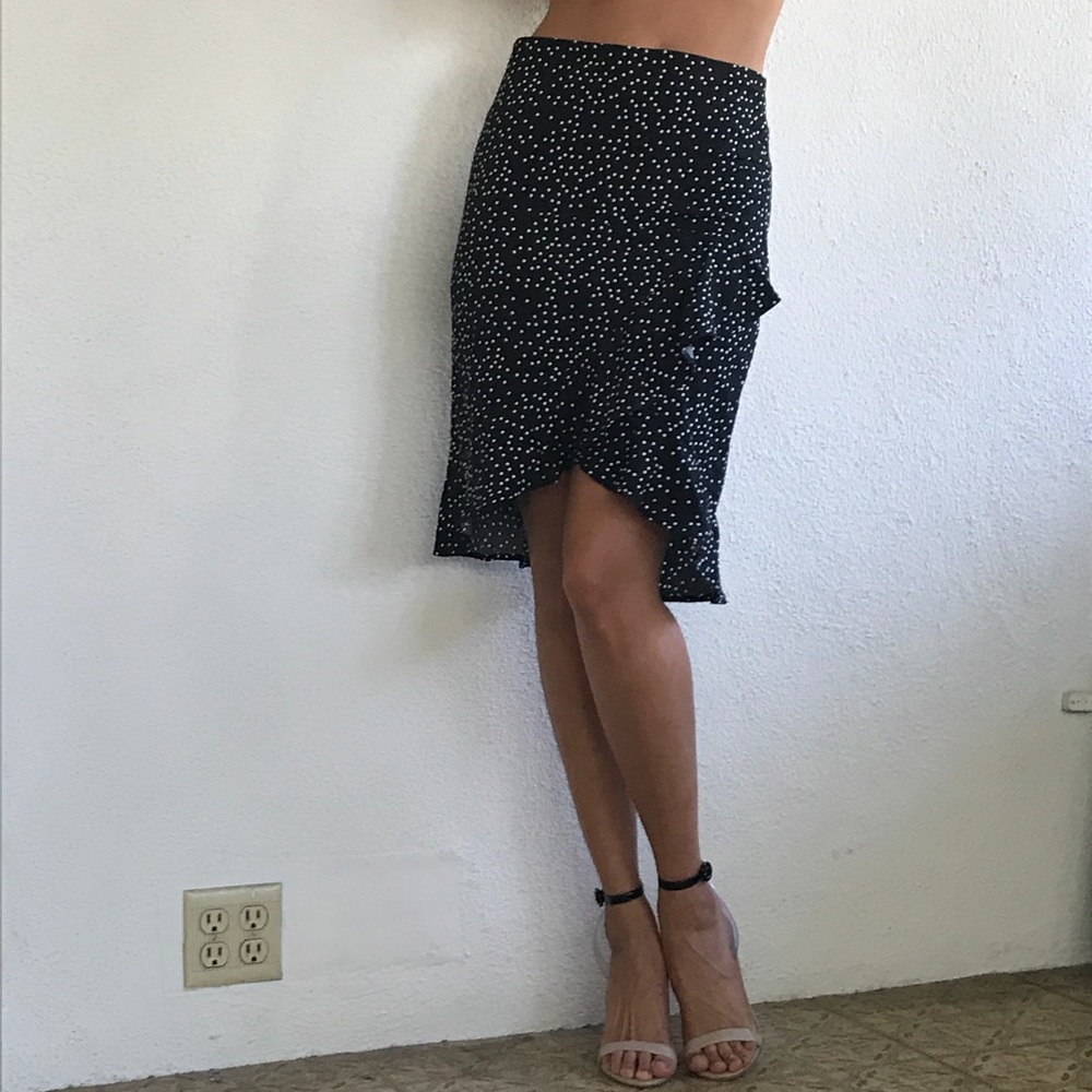 Polka dot and ruffle skirt